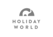 Logo de Holiday World Resort en color gris, un complejo hotelero de referencia en la Costa del Sol para vacaciones familiares y eventos, garantizando accesibilidad web.