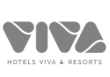 Logotipo de Viva Hotels en tono gris, un símbolo reconocible de calidad y servicio en la industria hotelera, optimizado para accesibilidad.